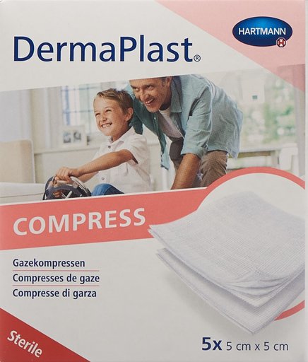 DERMAPLAST Kompressen 5x5cm 8-fach 5 x 2 Stk