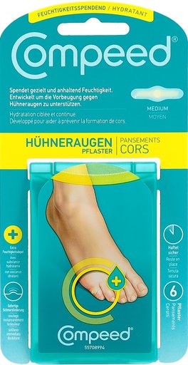 COMPEED Hühneraugenpflaster M feuchtigkeitss 6 Stk