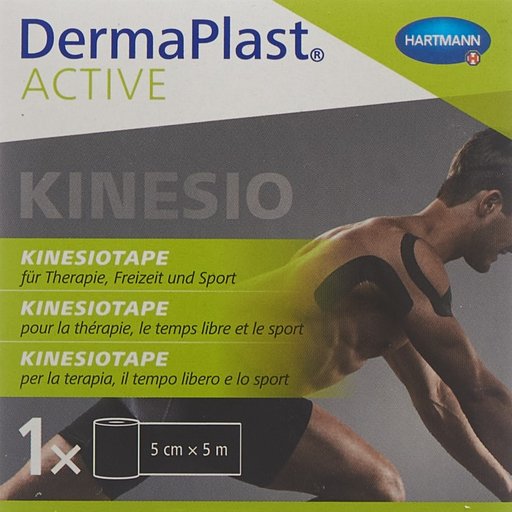 DERMAPLAST Active Kinesiotape 5cmx5m schwarz