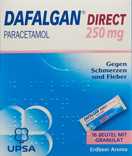 DAFALGAN Direct Gran 250 mg Erdbeere Btl 16 Stk