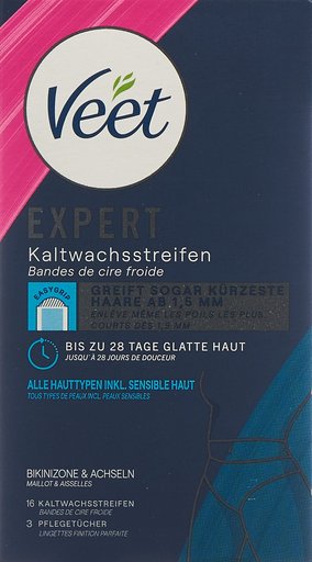 VEET EXPERT Kaltwachsstreifen Bikini&Achsel 16 Stk