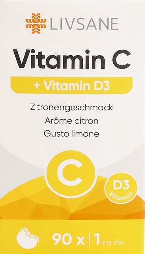 LIVSANE Vitamin C+D3 Kautabletten Ds 90 Stk