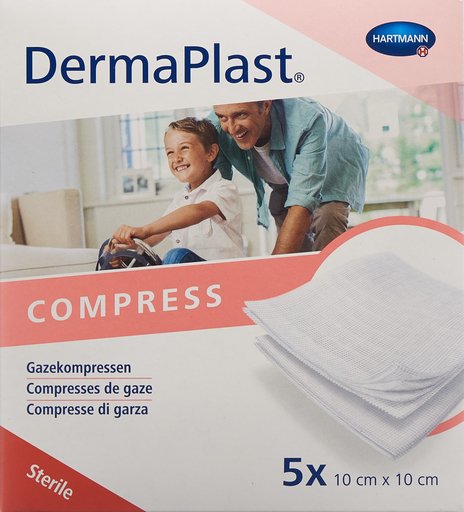 DERMAPLAST Kompressen 10x10cm 8-fach 5 x 2 Stk