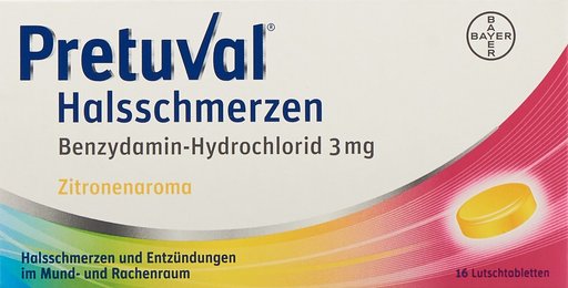 PRETUVAL Halsschmerzen Lutschtabl Zitrone 16 Stk