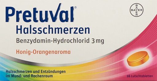 PRETUVAL Halsschmerzen Lutschtabl Honig-Ora 16 Stk