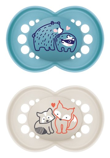 MAM Original Nuggi Sil 6-16m Boy 2 Stk