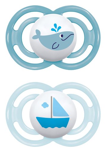 MAM Perfect Nuggi Sil 6-16m Boy 2 Stk