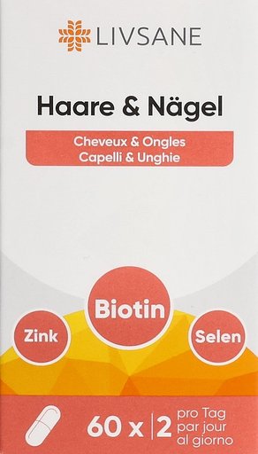 LIVSANE Haare & Nägel Kaps Glas 60 Stk