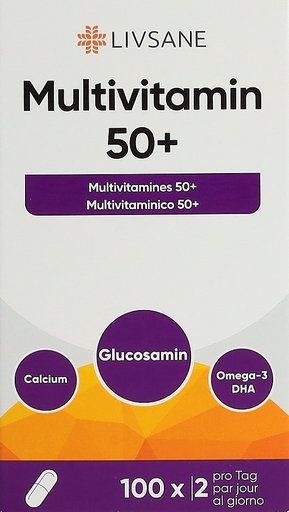 LIVSANE Multivitamin 50+ Kaps Glas 100 Stk