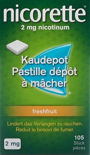 NICORETTE Freshfruit Kaudepots 2 mg 105 Stk