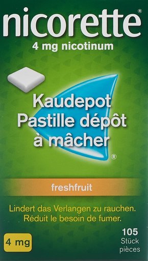 NICORETTE Freshfruit Kaudepots 4 mg 105 Stk