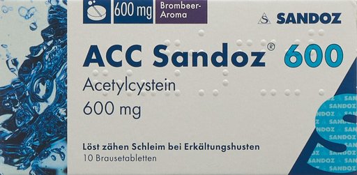 ACC Sandoz Brausetabl 600 mg Brombeeraroma 10 Stk