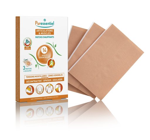 PURESSENTIEL Pflaster wärmend 14 äth Öle 3 Stk