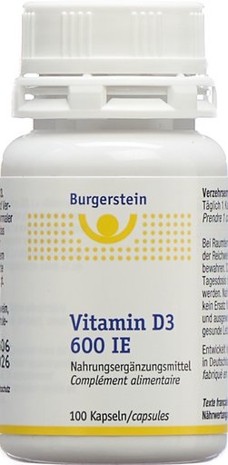 BURGERSTEIN Vitamin D3 Kaps 600 IE 100 Stk