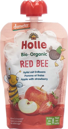HOLLE Red Bee Pouchy Apfel Erdbeere 100 g