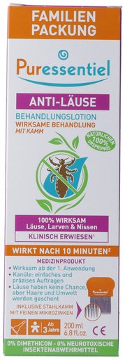 PURESSENTIEL Anti-Läuse Lotion mit Kamm 200 ml