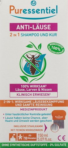PURESSENTIEL Anti-Läuse-Shampoo-Maske +Kamm 150 ml
