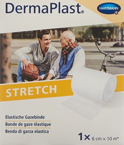 DERMAPLAST Stretch Gazebinde 6cmx10m weiss