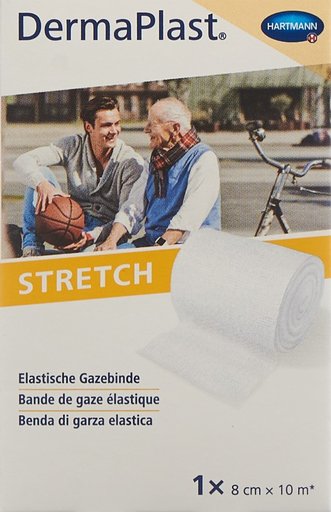 DERMAPLAST Stretch Gazebinde 8cmx10m weiss