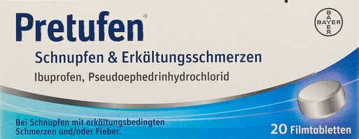 PRETUFEN Schnupfen&Erkältungsschmerzen 20 Stk