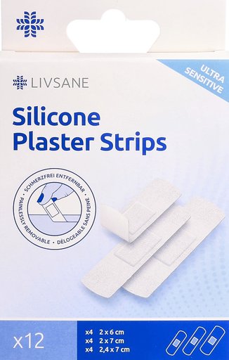 LIVSANE Silikonpflaster-Streifen ultra sens 12 Stk